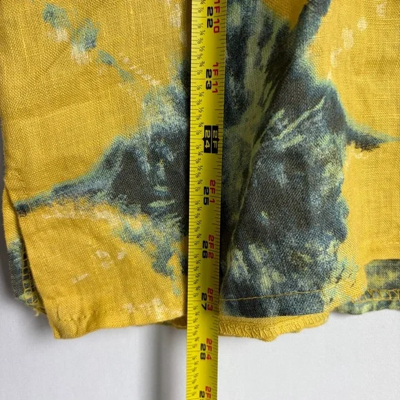 Bellambia Italy 100% Linen Lagenlook Shirt Sz L Star Tie Dye Abstract Artsy NWT - Picture 5 of 14